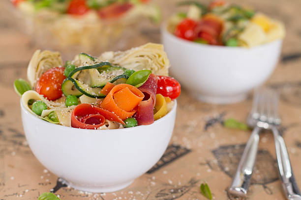 vegetable pasta horizontal stock photo