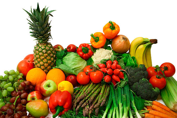 Vegetables and Fruits Arrangement stock photo
