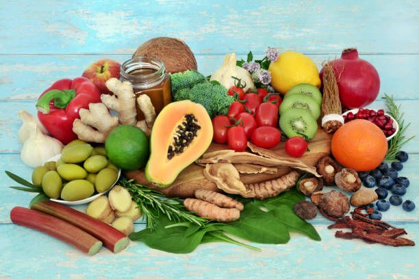 Vegetarian Health Food for Immune System Support stock photo