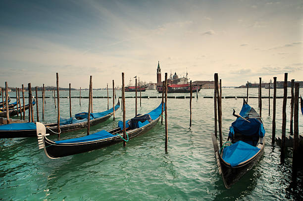 Venetian gondolas stock photo
