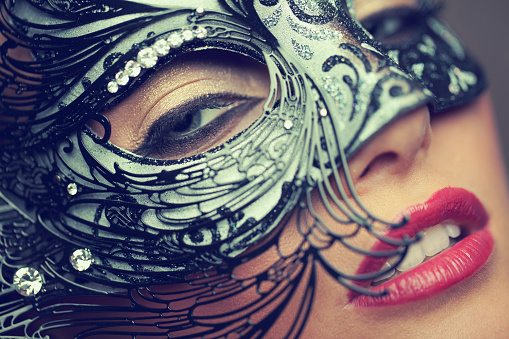 Venetian Masked Blonde Stock Photo - Download Image Now - Sensuality ...