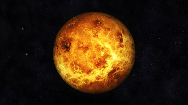 Venus Digital Illustration of Planet Venus mercury planet stock pictures, royalty-free photos & images