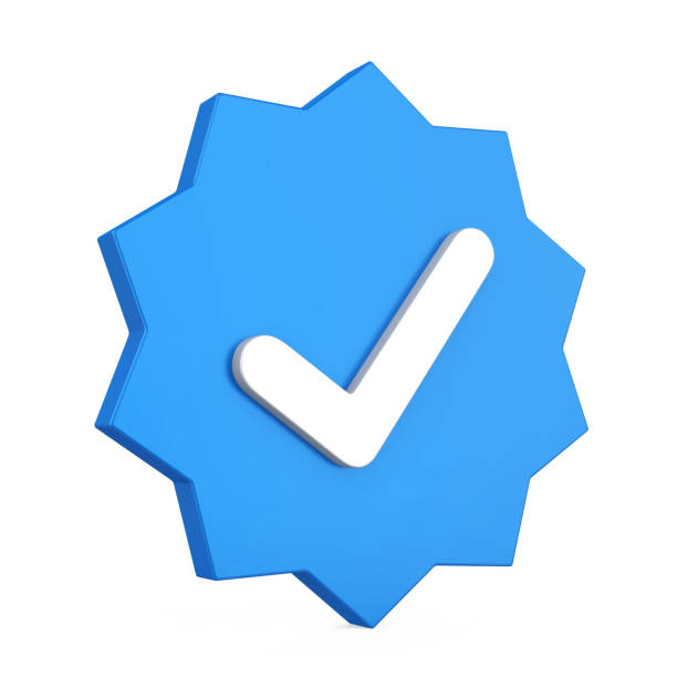 Verified Blue Check Mark Isolated verification badge stock pictures, royalty-free photos & images