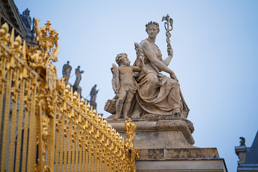 September 2018 - Versailles, France -  - Tourists in the Versailles Palace near Paris