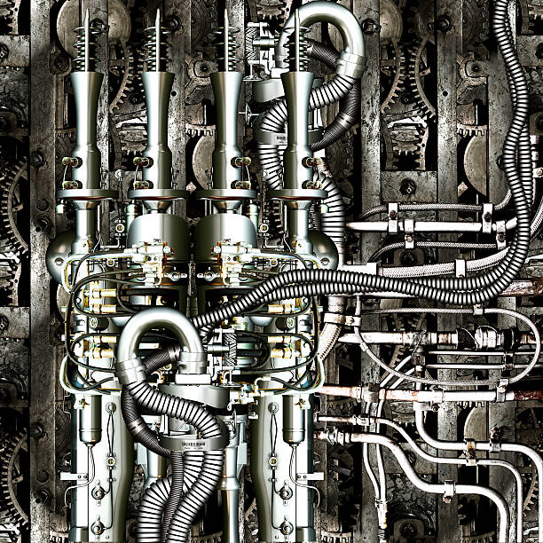 A very complex and intricate piece of machinery  stock photo