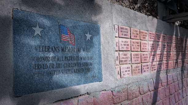 Veterans Memorial Walk stock photo