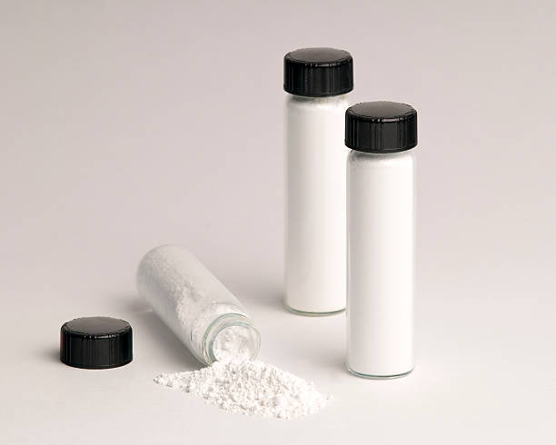 Vials of White Powder stock photo