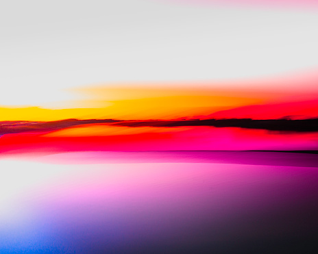 Abstract soft and vibrant seascape backdrop image for sunrise, sunset, twilight, and inspiring sky and ocean themes.