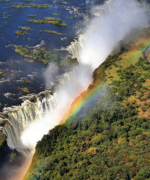 Victoria Falls seen from above, Zimbabwe stock photo
