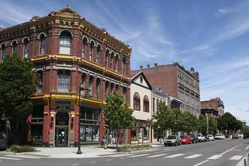 Port Townsend Washington with many Victorian style buildings