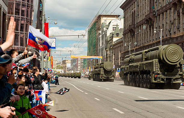 Victory Day Parade in Moscow stock photo