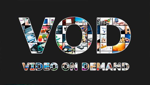 Video on demand VOD service in TV Video on demand VOD service in Television concept video on demand stock pictures, royalty-free photos & images