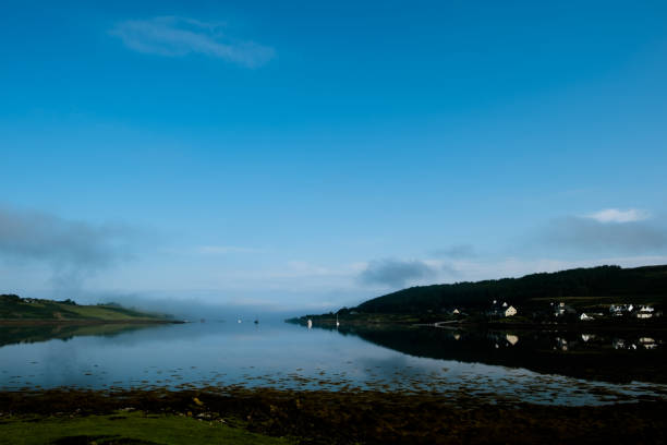 View across the lake at Kinloch, Isle of Skye stock photo