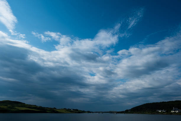 view across the loch from Kinloch, Isle of Skye, Scotland stock photo