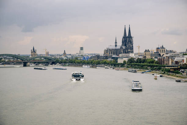 View across the Rhine in Cologne stock photo