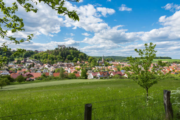 View at Lichtenberg castle in beautiful Fischbachtal, Odenwald, Hesse, Germany Lichtenberg castle, in  Fischbachtal (Odenwald, Hesse) is a Renaissance castle built in the 16th century. odenwald stock pictures, royalty-free photos & images
