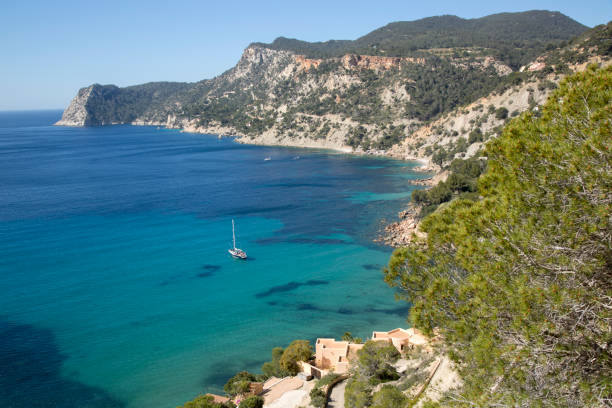 View from Es Cubells; Ibiza stock photo
