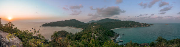 View from John-Suwan Viewpoint Koh Tao island stock photo