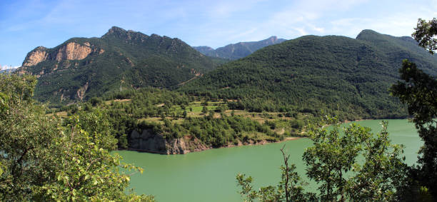 View from La Rodonella village towards the Embalse de la Baells in Catalonia, Spain stock photo