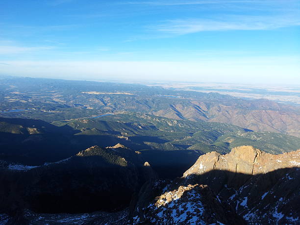 View from on top of Pikes Peak stock photo