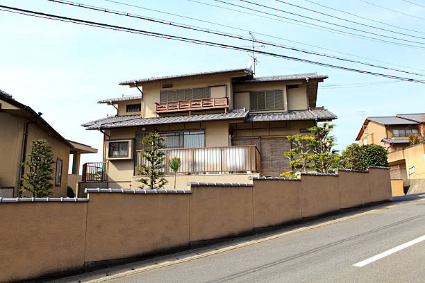 View from outside of a house in Kyoto stock photo