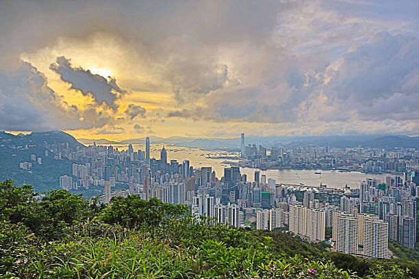 View from the Jardine s Lookout, Hong Kong stock photo