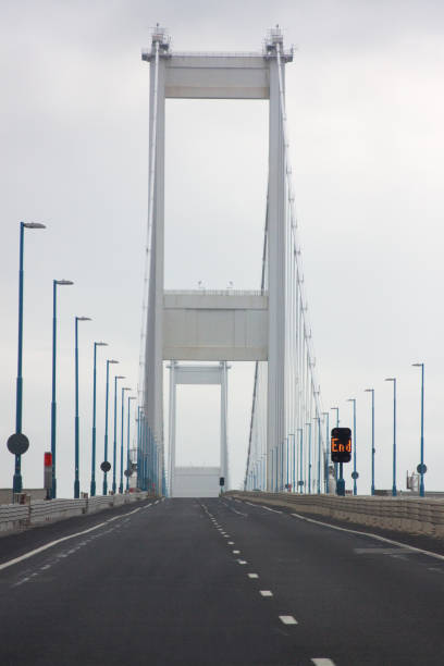 View from the road of the Severn Bridge stock photo