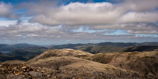 View from the top of Scafell Pike stock photo