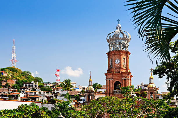 A view of a church in Puerto Vallarta in Jalisco Mexico Our Lady of Guadalupe church in Puerto Vallarta, Jalisco, Mexico puerto vallarta stock pictures, royalty-free photos & images
