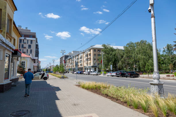 view of architecture and buildings in the central part of belgorod - belgorod 個照片及圖片檔