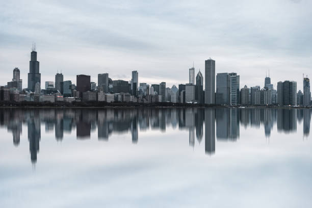View of Chicago Skyline at Daytime stock photo