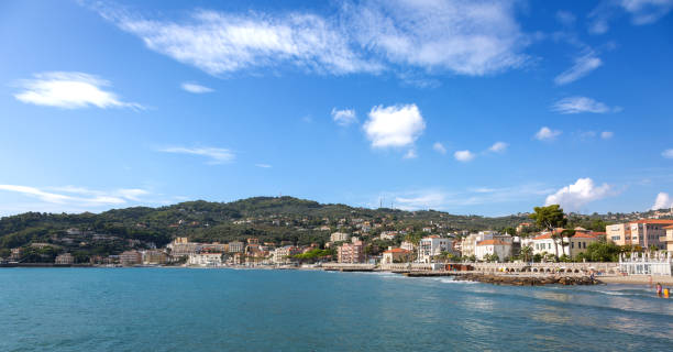View of Diano Marina, Italy stock photo