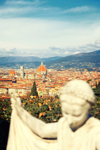 A cross-processed picture of Florence from San Miniato al Monte with Duomo Santa Maria Del Fiore in the background.
