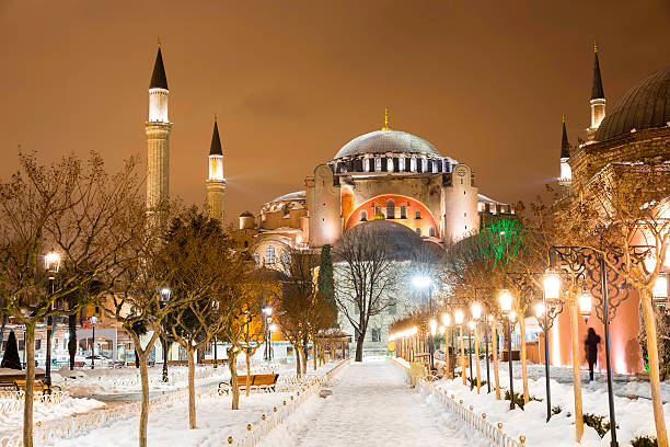 View of Hagia Sophia, Aya Sofya, museum in Istanbul Turkey stock photo