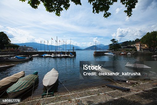 istock View of Laveno harbour, small town in Italy 480857778
