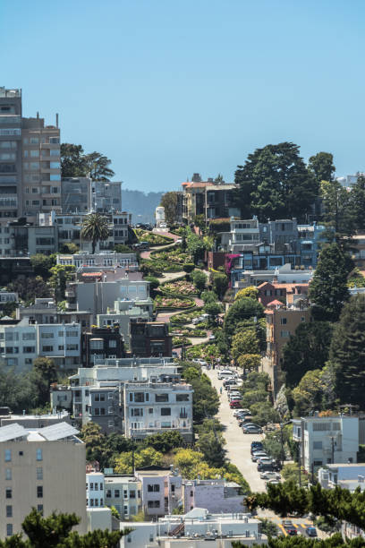 View of Lombard Street in San Francisco, California stock photo