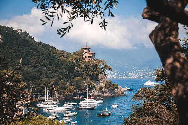View of Luxury home of portofino stock photo