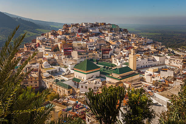 View of Moulay Idriss stock photo