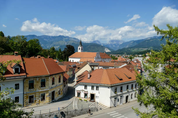 view of old town in Kamink Slovenia, digital photo picture as a background stock photo