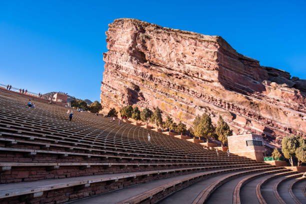View of Red Rocks Amphitheater stock photo