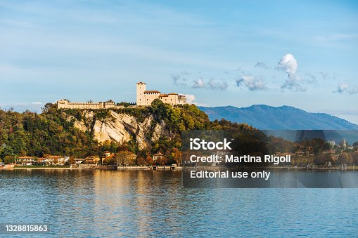 istock View of Rocca Borromeo di Angera from Arona, Italy 1328815863