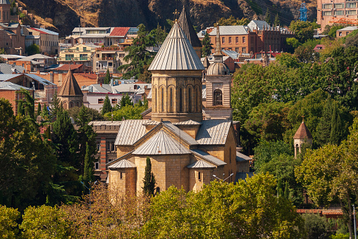Georgia, Tbilisi - September 17, 2022: View of Sioni church in Tbilisi