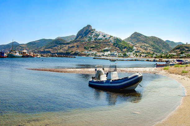 View of Skiros island, located in Sporades, Greece. stock photo