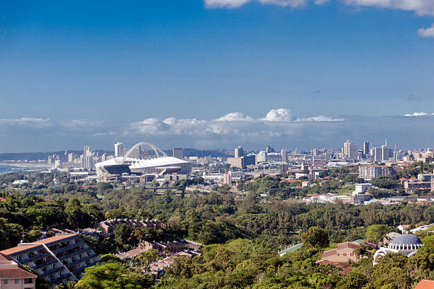 View of suburban and city landscape Durban South Africa Above view of suburban and city landscape Durban South Africa durban stock pictures, royalty-free photos & images