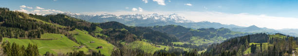 View of the Alpstein mountains from Appenzell stock photo