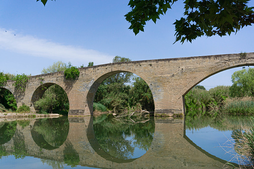 View of the Cabrianes bridge in the town of Sant Fruitos de Bages