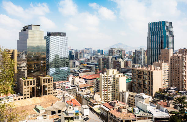 View of the downtown of Santiago, Chile stock photo