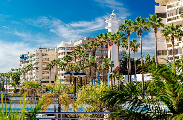 View of the Marbella resort city View of the Marbella resort city. Province of Malaga, Andalusia, Costa del Sol. Southern Spain marbella stock pictures, royalty-free photos & images