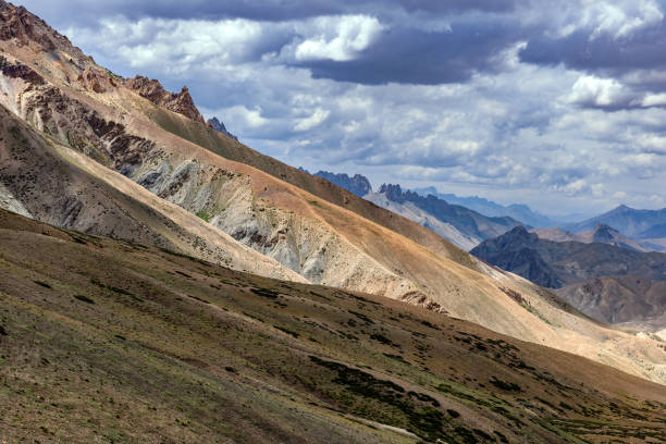 View of the mountainous landscape of the Himalayas,Jammu and Kashmir, Ladakh Region, Tibet,India View of the mountainous landscape of the Himalayas,Jammu and Kashmir, Ladakh Region, Tibet,India,Nikon D3x lamayuru stock pictures, royalty-free photos & images