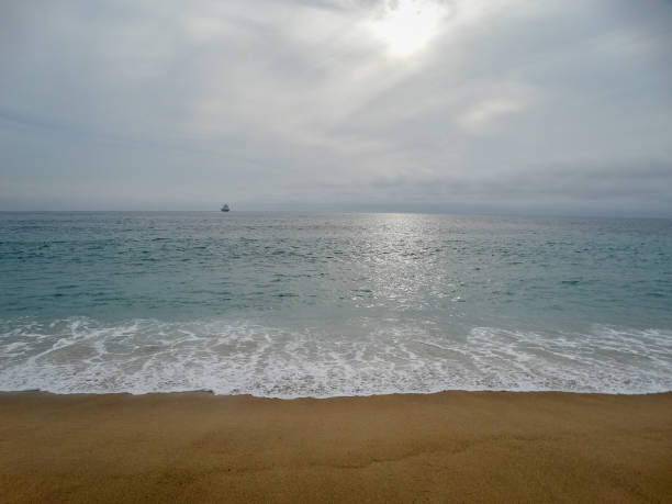 View of the Pacific ocean in Vina del Mar stock photo